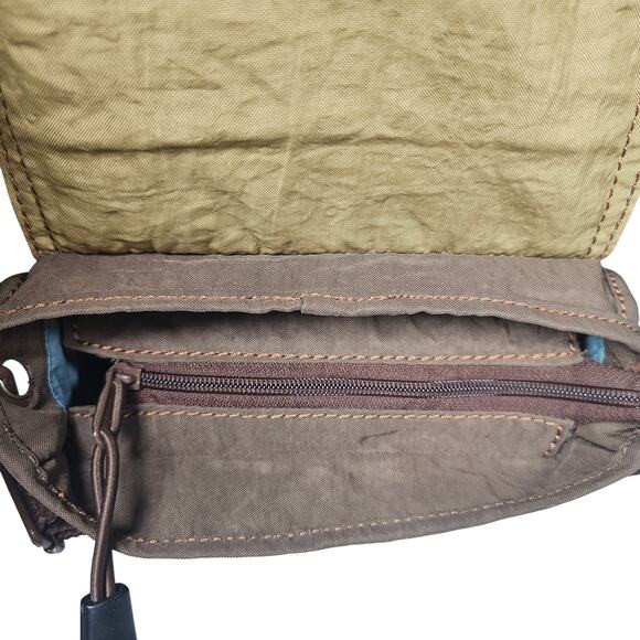 Life is Good Nylon Adjustable Strap Crossbody Bag Purse Brown Tan Heart Boho - Picture 6 of 10